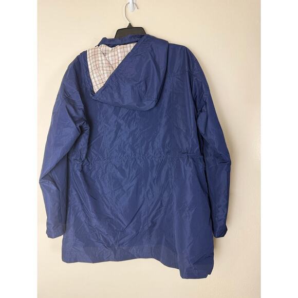 LOMON Women's Waterproof Hooded Raincoat - Navy Blue XL - Picture 7 of 8